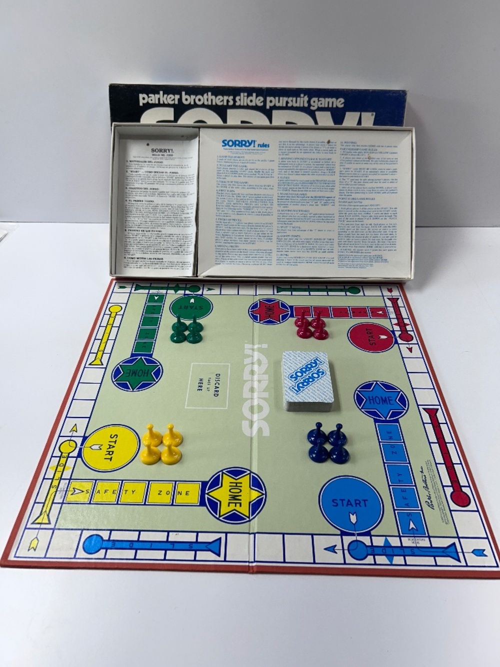 Vintage 1972 Parker Brothers Sorry Slide Pursuit Game Complete